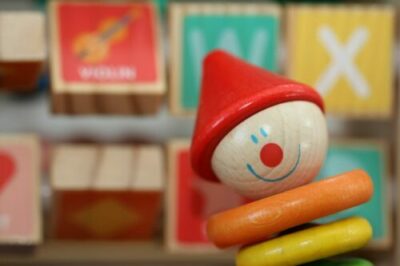 A colourful children's clown toy