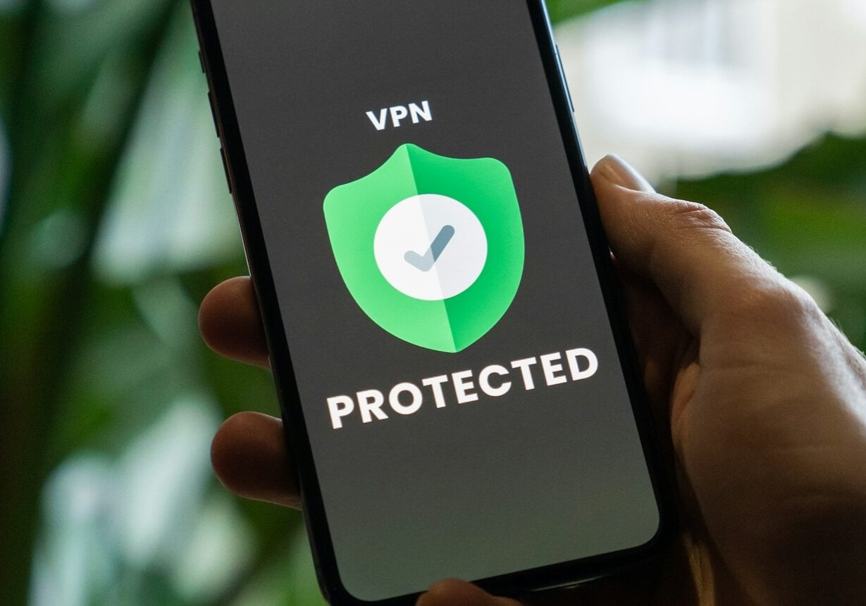 A phone screen showing someone accessing a secure VPN.